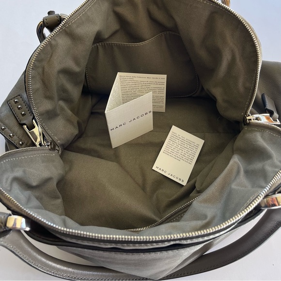 SOLD❗️ Marc Jacobs Paradise Rio Satchel Made in Italy Gray Moto Lambskin Leather - Picture 9 of 12